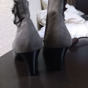 Gray ankle boots